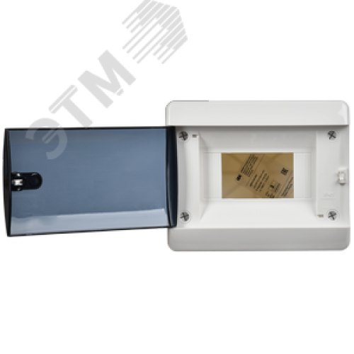 Корпус пластиковый навесной на 6 модулей ЩРН-П-6 IP41 UNION Compact черная прозрачная дверь