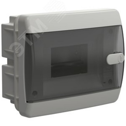 Корпус пластиковый встраиваемый на 6 модулей ЩРВ-П-6 IP41 UNION Compact черная прозрачная дверь