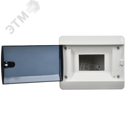 Корпус пластиковый встраиваемый на 6 модулей ЩРВ-П-6 IP41 UNION Compact черная прозрачная дверь