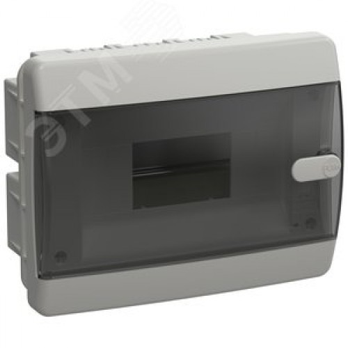Корпус пластиковый встраиваемый на 8 модулей ЩРВ-П-8 IP41 UNION Compact черная прозрачная дверь