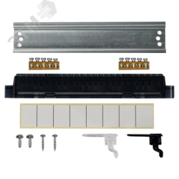 Корпус пластиковый встраиваемый на 8 модулей ЩРВ-П-8 IP41 UNION Compact черная прозрачная дверь