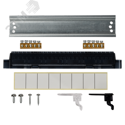 Корпус пластиковый встраиваемый на 8 модулей ЩРВ-П-8 IP41 UNION Compact черная прозрачная дверь