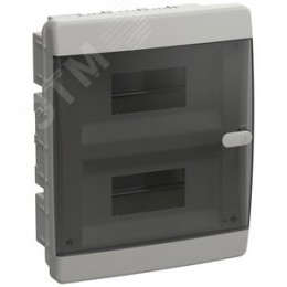 Корпус пластиковый встраиваемый на 18 модулей ЩРВ-П-18 IP41 UNION Compact черная прозрачная дверь