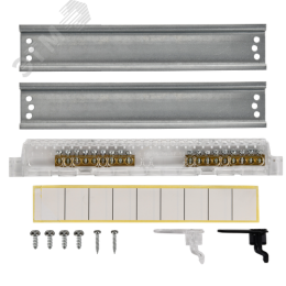 Корпус пластиковый встраиваемый на 18 модулей ЩРВ-П-18 IP41 UNION Compact черная прозрачная дверь