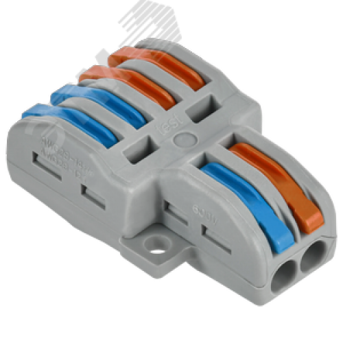 Строительно-монтажная клемма СМК 222-4124 проходная разветвительная (50шт/упак) IEK