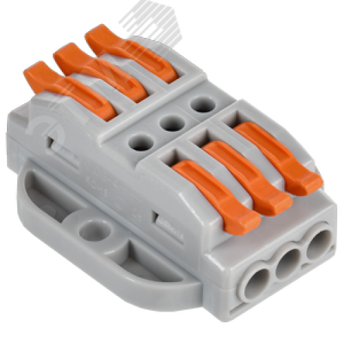 Строительно-монтажная клемма СМК 222-4133P проходная с площадкой (50шт/упак) IEK