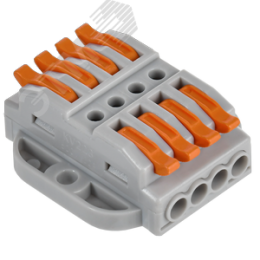 Строительно-монтажная клемма СМК 222-4144P проходная с площадкой (50шт/упак) IEK