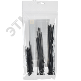 Набор хомутов 2,5х100, 2,5х150, 2,5х200 чер. (75шт/упак)