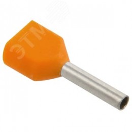 Наконечник-гильза НГИ2 0,5-8 с изолированным      фланцем (оранжевый) (100 шт) ИЭК