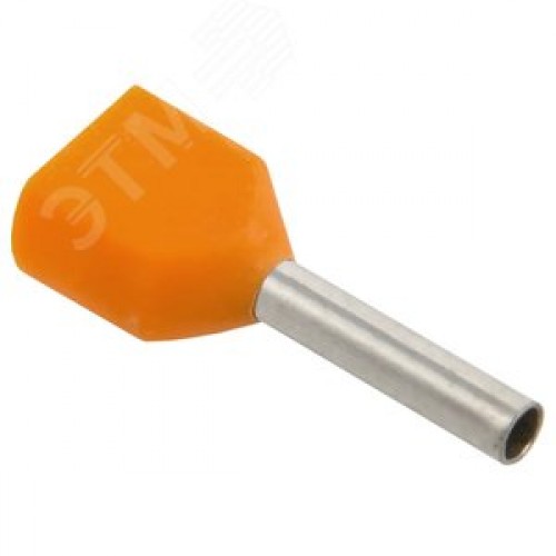 Наконечник-гильза НГИ2 0,5-8 с изолированным      фланцем (оранжевый) (100 шт) ИЭК