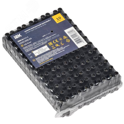 Зажим винтовой ЗВИ-5 1.5-4.0мм.кв. 12пар не поддерживающий горения черный