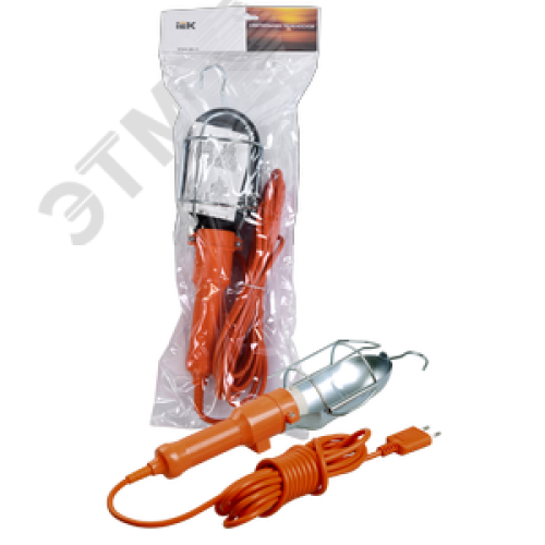 Светильник переносной УП-1Р плоская вилка (с выключателем) 2Р/5м 2х0,75 IEK