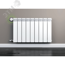 Клапан радиаторный термостатический беспроводной M30x1,5 с адаптером клапана RA, с батарейным питанием, белый 868 МГц