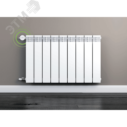 Клапан радиаторный термостатический беспроводной M30x1,5 с адаптером клапана RA, с батарейным питанием, белый 868 МГц