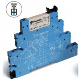 Модуль интерфейсный сборка 34.51.7.024.0010 + 93.01.0.024, электромеханическое реле, 1CO 6A, контакты AgNi, питание 24В AC/DC, IP20, винтовые клеммы