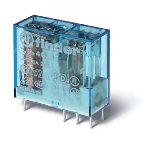 Реле электромеханическое универсальное миниатюрное, монтаж на печатную плату или в розетку, выводы с шагом 5мм, 2CO 8A, контакты AgNi, катушка 230В AC, степень защиты RTII