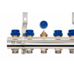 Коллекторная группа FHF-6RF set 6 контуров 1'x3/4' с расходомерами, воздухоотводчиками и кронштейнами