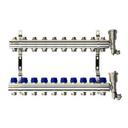 Коллекторная группа FHF-10R set 10 контуров 1'x3/4' c воздухоотводчиками и кронштейнами