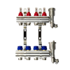 Коллекторная группа FHF-4RF set 4 контура 1'x3/4' с расходомерами, воздухоотводчиками и кронштейнами