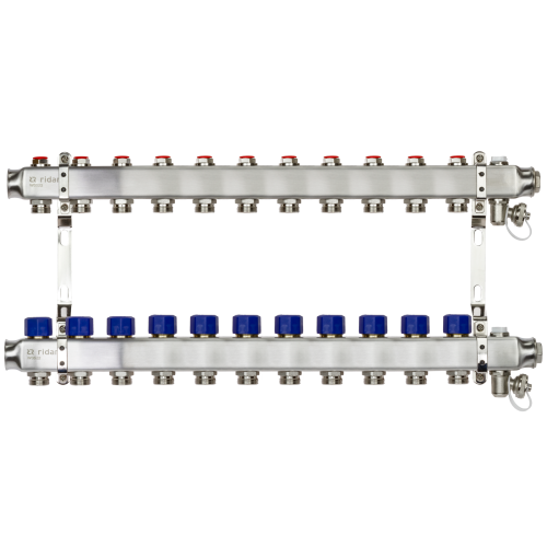 Коллекторная группа SSM-11R set 11 контуров 1'X3/4' с термостатическими клапанами и кронштейнами