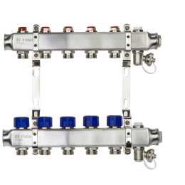 Коллекторная группа SSM-5R set 5 контуров 1'X3/4' с термостатическими клапанами и кронштейнами