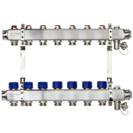 Коллекторная группа SSM-7R set 7 контуров 1'X3/4' с термостатическими клапанами и кронштейнами