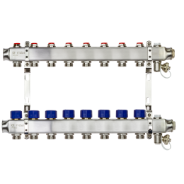 Коллекторная группа SSM-8R set 8 контуров 1'X3/4' с термостатическими клапанами и кронштейнами