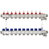 Коллекторная группа SSM-10RF set 10 контуров 1'X3/4' с расходомерами и кронштейнами