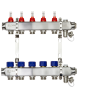 Коллекторная группа SSM-5RF set 5 контуров 1'X3/4' с расходомерами и кронштейнами