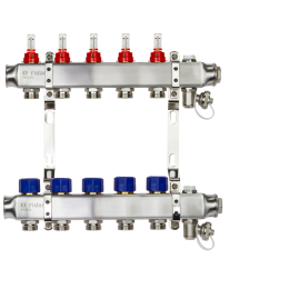Коллекторная группа SSM-5RF set 5 контуров 1'X3/4' с расходомерами и кронштейнами