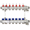 Коллекторная группа SSM-7RF set 7 контуров 1'X3/4' с расходомерами и кронштейнами