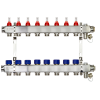 Коллекторная группа SSM-8RF set 8 контуров 1'X3/4' с расходомерами и кронштейнами