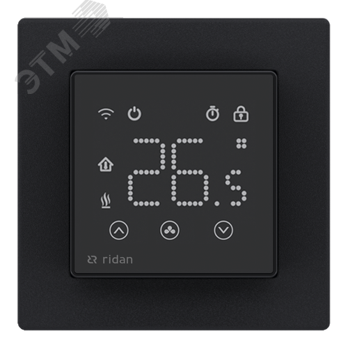 Термостат комнатный сенсорный встраиваемый Rsmart-SB с Wi-Fi подключением черный