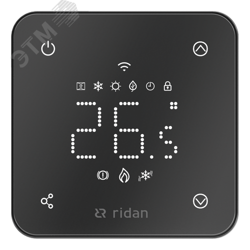 Термостат комнатный сенсорный встраиваемый Rsmart-FB с Wi-Fi подключением черный