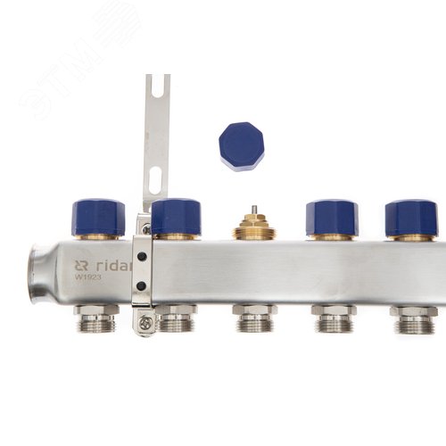 Коллекторная группа SSM-3R set 3 контура 1'X3/4' с термостатическими клапанами и кронштейнами