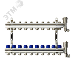 Коллекторная группа FHF-10R set 10 контуров 1'x3/4' c воздухоотводчиками и кронштейнами