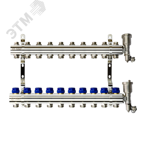 Коллекторная группа FHF-10R set 10 контуров 1'x3/4' c воздухоотводчиками и кронштейнами