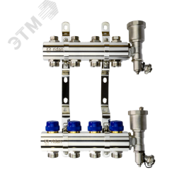 Коллекторная группа FHF-4R set 4 контура 1'x3/4' c воздухоотводчиками и кронштейнами