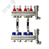 Коллекторная группа FHF-4RF set 4 контура 1'x3/4' с расходомерами, воздухоотводчиками и кронштейнами