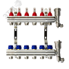 Коллекторная группа FHF-6RF set 6 контуров 1'x3/4' с расходомерами, воздухоотводчиками и кронштейнами
