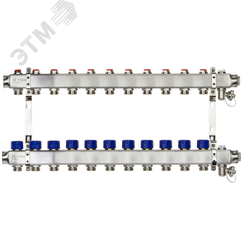 Коллекторная группа SSM-11R set 11 контуров 1'X3/4' с термостатическими клапанами и кронштейнами