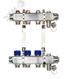 Коллекторная группа SSM-3R set 3 контура 1'X3/4' с термостатическими клапанами и кронштейнами