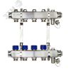 Коллекторная группа SSM-4R set 4 контура 1'X3/4' с термостатическими клапанами и кронштейнами