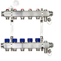Коллекторная группа SSM-5R set 5 контуров 1'X3/4' с термостатическими клапанами и кронштейнами