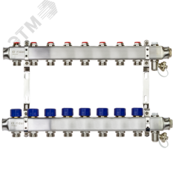 Коллекторная группа SSM-8R set 8 контуров 1'X3/4' с термостатическими клапанами и кронштейнами