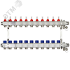 Коллекторная группа SSM-11RF set 11 контуров 1'X3/4' с расходомерами и кронштейнами