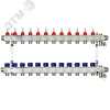 Коллекторная группа SSM-12RF set 12 контуров 1'X3/4' с расходомерами и кронштейнами