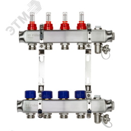 Комплект коллекторов SSM-4RF set с расходомерами и кронштейнами, 4 контура