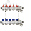 Коллекторная группа SSM-5RF set 5 контуров 1'X3/4' с расходомерами и кронштейнами