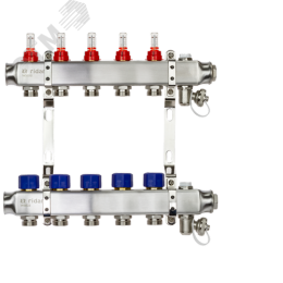 Коллекторная группа SSM-5RF set 5 контуров 1'X3/4' с расходомерами и кронштейнами